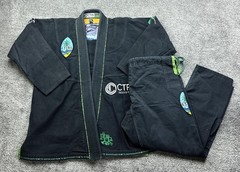 CTRL INDUSTRIES Gi Mens A1 Black Twill Jacket Pants Embroidered Set Jiu Jitsu