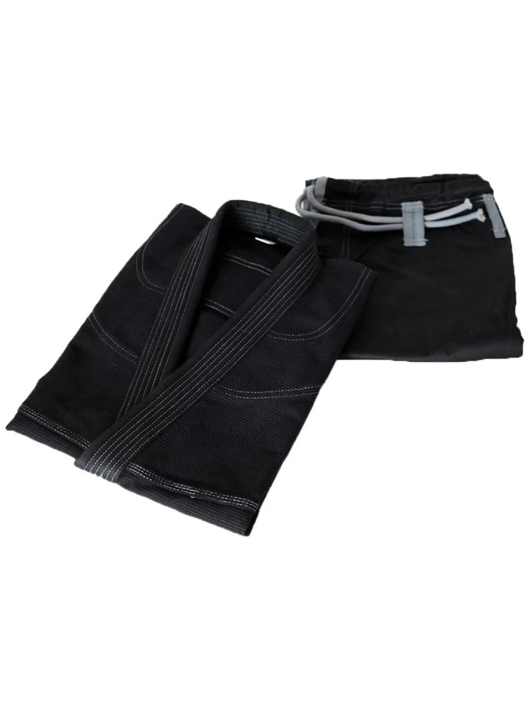 Black BJJ Gi Uniform Brazilian Jiu Jitsu Kimono Judo Training Suit w/ free Belt