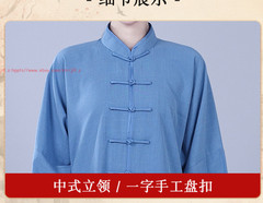 Unisex Tai Chi Kung Fu Suit Linen Cotton Morning Exercise martial arts Uniforms