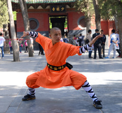 Durable Orange Shaolin Monk Uniform Kung fu Suit Tai chi Martial art Clothes Set