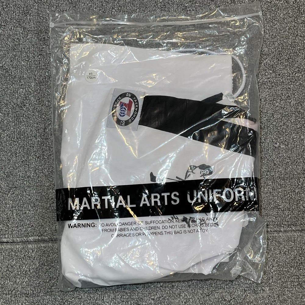 Martial Arts Taekwondo Karate Uniform Adult Size 3 White Chen Huu Academy New
