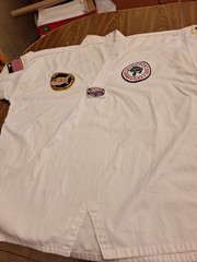Taekwondo Uniform Top Pullover With Patches Size 4 Adult White