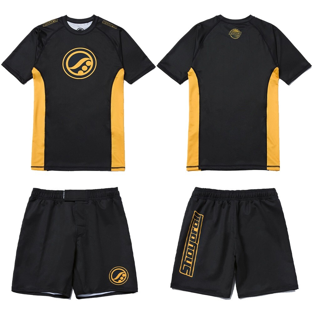 Shoyoroll Griffon Competitor Rash Guard SS & Training Fitted Shorts Jiu Jitsu