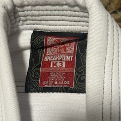 BreakPoint Gracie Jiu Jitsu Gi Kids Size K3 White BJJ Judo Martial Arts MMA