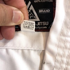 Gracie Jiu-Jitsu Official Kids Gi Jacket 0/130 White 100% Cotton BJJ Kimono