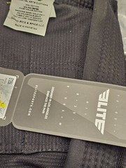 Elite Sports ET250 Size A4 Unifrom Tag Belt Black White For Martial Arts