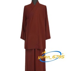 STOCK Buddhist Shaolin Monk Robe Full Set Linen Kung Fu Suit Meditation Uniforms