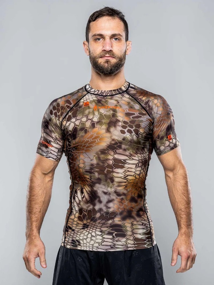 Fuji Kryptek Collab MMA BJJ Jiu Jitsu ShortSleeve Short SS Rashguard Highlander