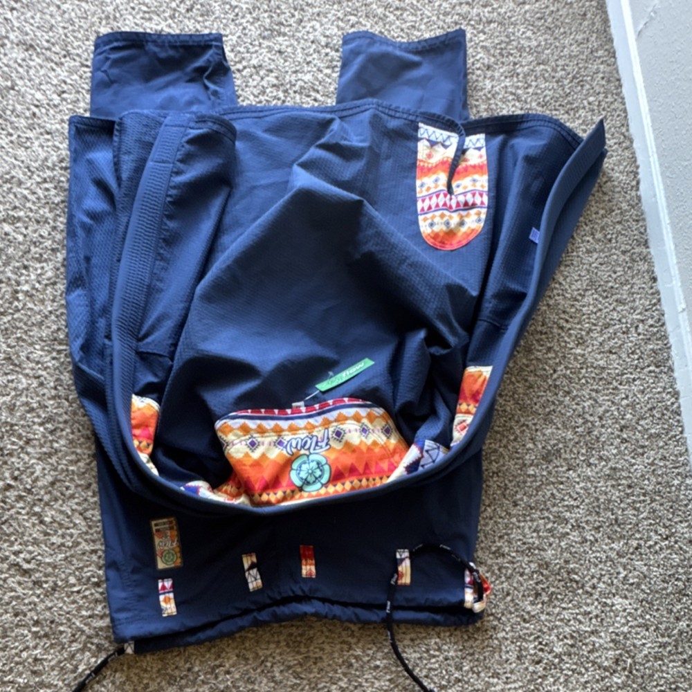 Flow Jiu-Jitsu Gi Blue with Multicolor Accents Orange Red White