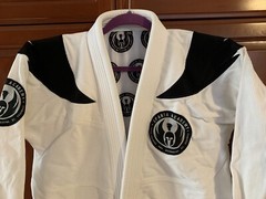 Men’s A2 Sparta Academy BJJ Cross Train MMA Kick Box Kravmaga Top & Pants White