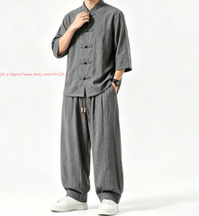 Men Tang Suit Traditional Kung Fu Tai Chi Uniform Cotton linen martial arts Suit