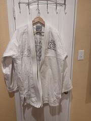 AJJC Size 5 White BJJ MMA Kimono And Pant Set With Belt