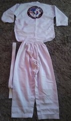 MASTER KIM’S KUMSUNG Martial Arts Taekwondo Karate Uniform Top Bottoms & Belt