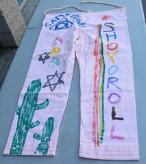 Camp High Collective x Shoyoroll Pink Jiu Jitsu Gi Pants A1 Hand Colored Art