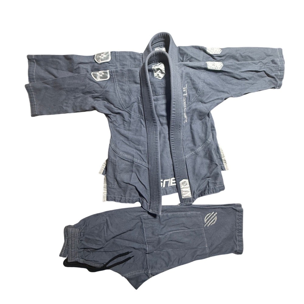 Sanabul Kids BJJ Gi Blue Brazilian Jiu Jitsu Uniform K1 Martial Arts 2 top 1 bot