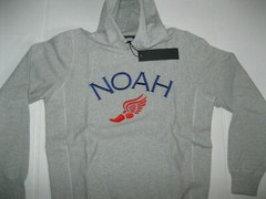 New Women’s Noah Wing Foot Embroidered Hoodie Heather Grey Size S