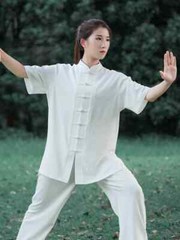 Summer Short Sleeve Kung Fu Shirts Sport Tops Martial Arts Taichi Uniform