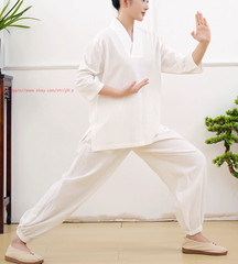 Women Men Meditation Monk uniform Chinese Style Lay Zen Kung Fu Tai Chi Suits
