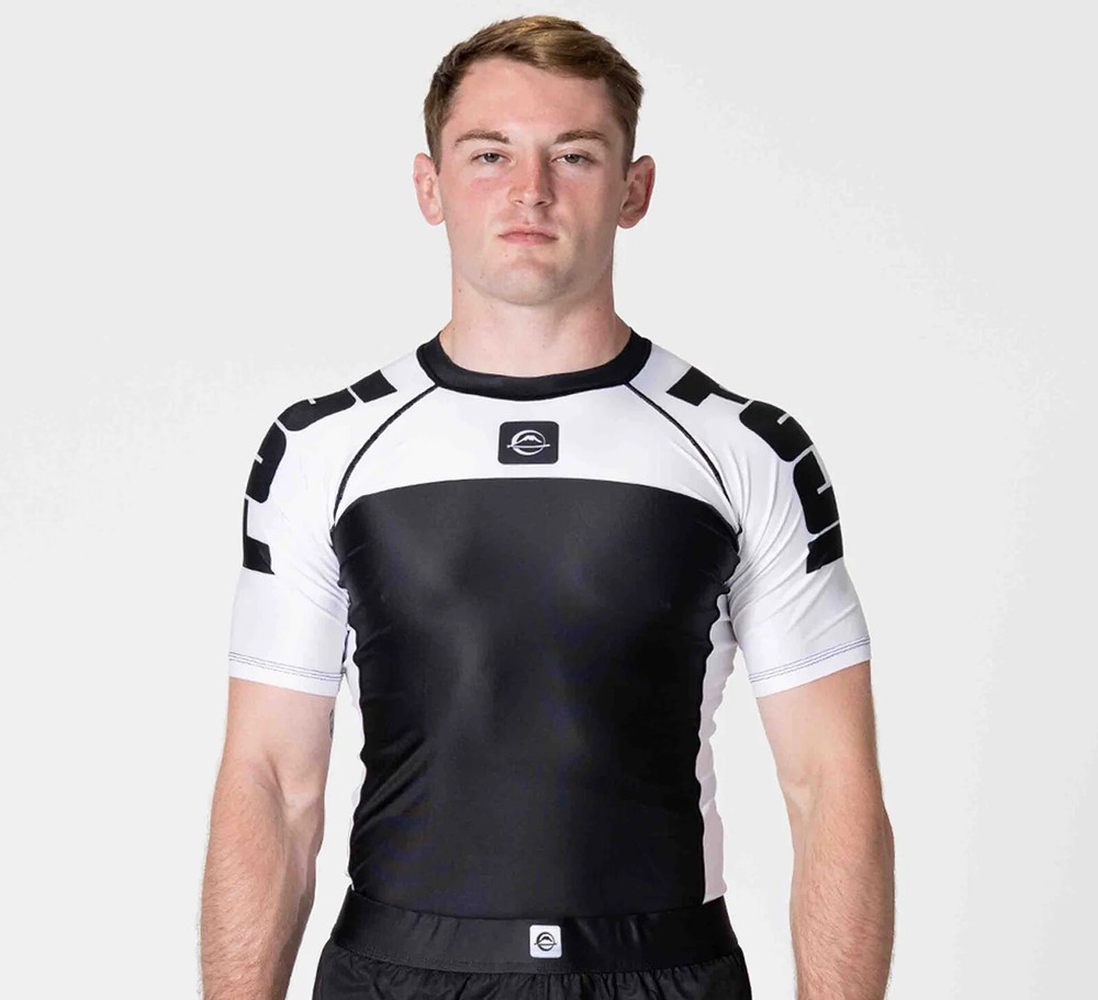 Fuji Sports IBJJF Ranked BJJ Jiu Jitsu Short Sleeve SS Rashguard – White