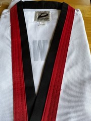 Size 5 (190) White Taekwondo Uniform with Red/Black Trimmed