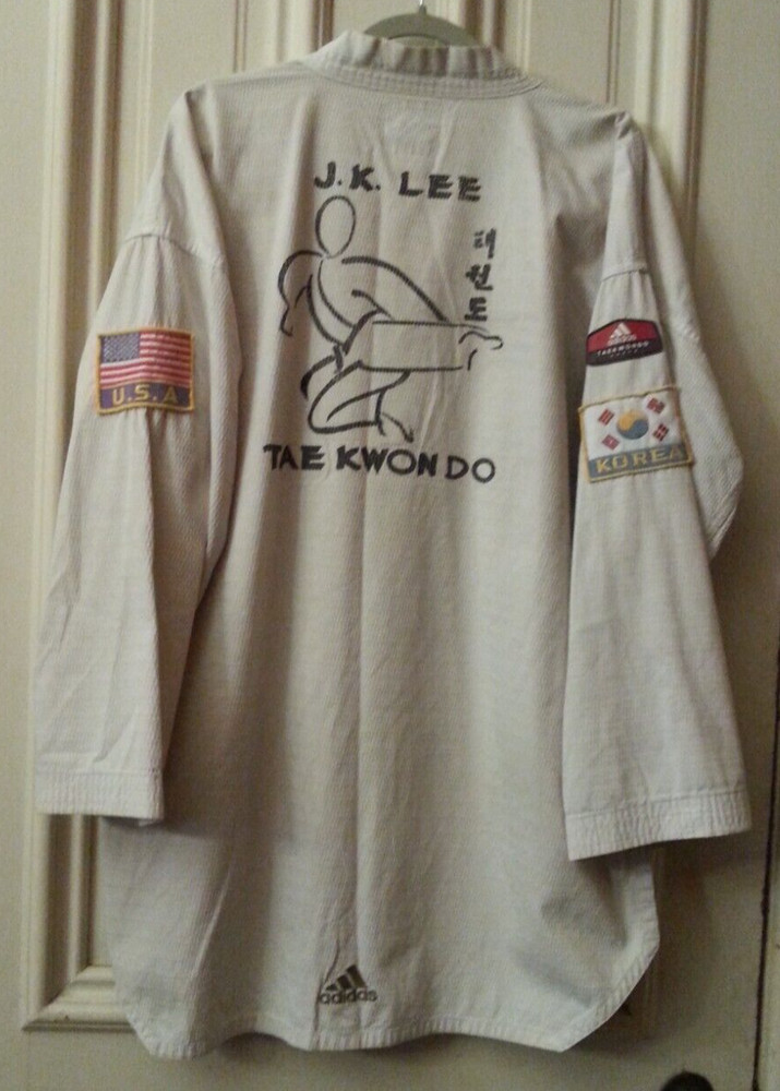 VINTAGE ADIDAS J.K. LEE TAEKWONDO USA KOREA SIZE 6 UNIFORM TOP ONLY – USED