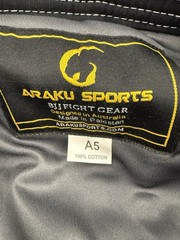 Araku BJJ Gi Tupac Thug Life Custom Rare Black Size A5