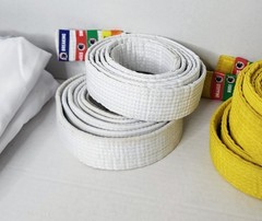 Dynamic Taekwondo Uniform Set Size 0/140 w/4 Belts 2 Headbands CMA TKD