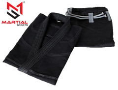 Martial Sports Brazilian Jiu Jitsu Gi Black/Grey Free Belt Free Shipping