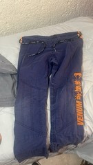 Venum Challenger BJJ Gi Set A4 Gray Jacket Blue Pants Orange Accents