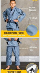 Elite Sports IBJJF Ultra Light BJJ Brazilian Jiu Jitsu Gi for Kids Size C2 Gray