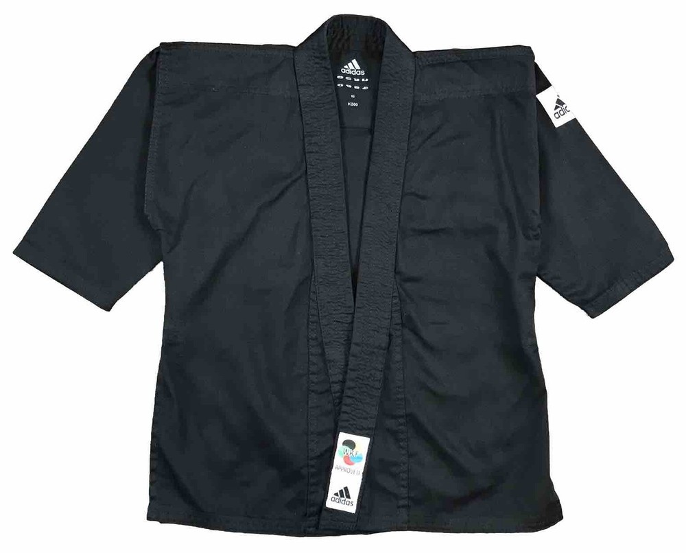 Adidas Karate Kata Martial Arts Kids WKF Approved Black Heavyweight Uniform Coat