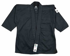 Adidas Karate Kata Martial Arts Kids WKF Approved Black Heavyweight Uniform Coat