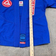 Gracie Barra Equipe GB Jiu Jitsu Gi Jacket Youth Y3 Royal Blue Logo Side Slit
