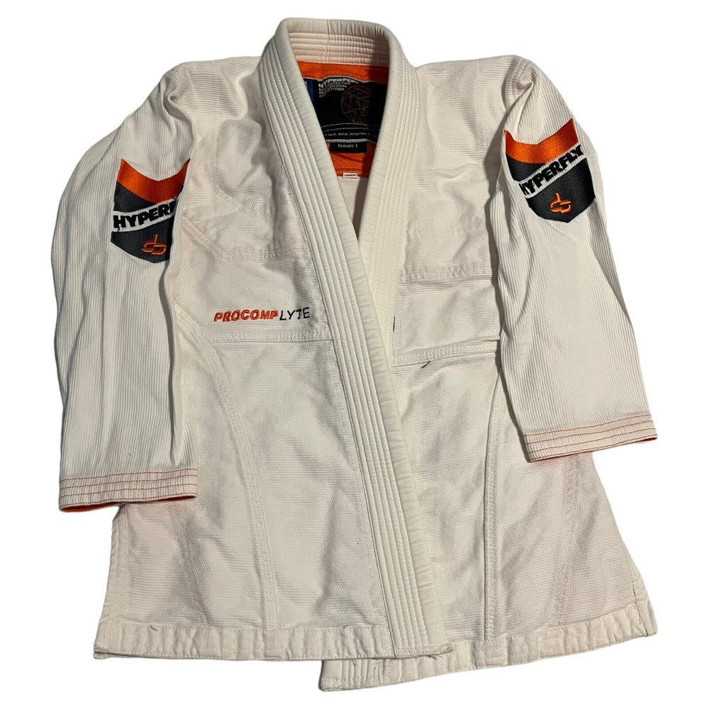 Hyperfly BJJ Gi ProComp LYTE Pearl Weave Jacket White Gi Top Women’s 1 (350GSM)