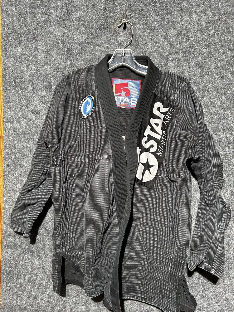 5 Star Martial Arts BJJ Gi Jacket Mens Small Black Renzo Gracie LA Jiu-Jitsu