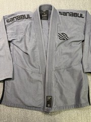 Sanabul Jiu Jitsu Gi Adult Aize A2 Gray Brazilian BJJ Kimono No Belt Heavy