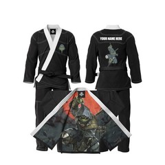 Premium Custom Black BJJ Kimono | Inner Graphic Lining + Name Customization