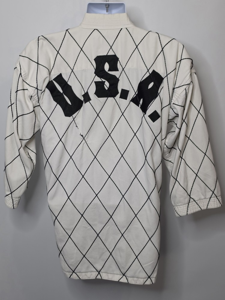Vintage USA Taekwondo Martial Arts Jacket Korea Diamond Stitch Uniform