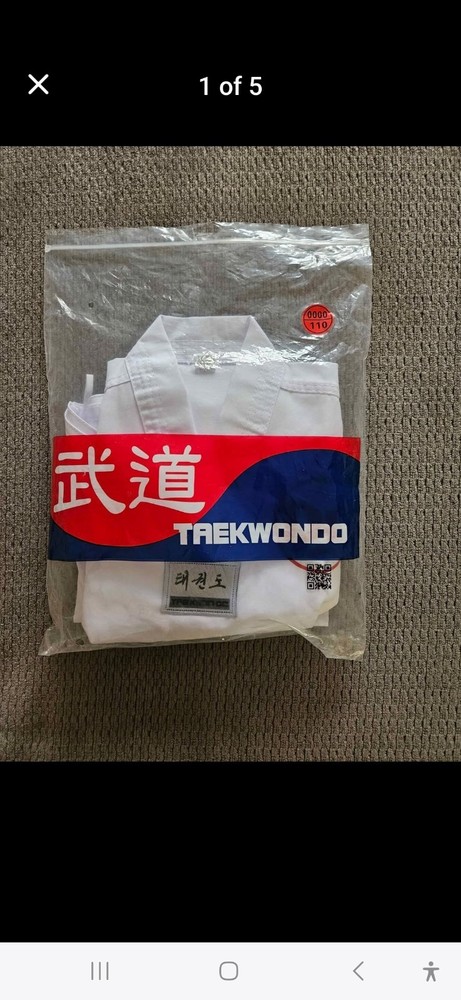 Taekwondo Costume Uniform Size 000 ( 3’7″ -110 cm ) Unisex White