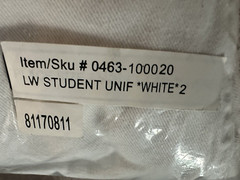Century Martial Art Uniform White Size2 w/ 2 ~White Belts Taekwondo NIP