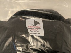 NOS Century Black Lightweight Martial Arts Uniform Gi & White Belt Size 000