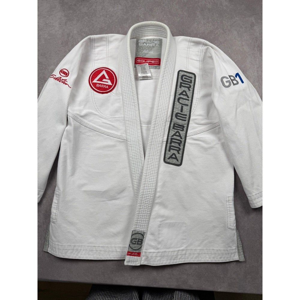 Gracie Barra Equipe GB Edition BJJ Gi Kimono Top Jacket White Adult A1 Jiu Jitsu