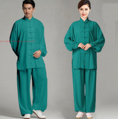 Unisex Cotton Blend Tai Chi Suit Morning Exercise Uniform Kung Fu Clothing Suit
