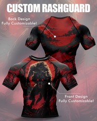 Custom BJJ Rashguard Short Sleeve Compression Shirt MMA Grappling Training Top