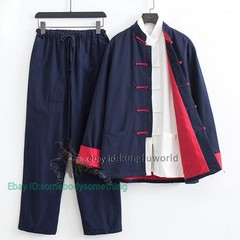 3 Pieces Cotton Tang Suit New Tai Chi Uniform Wing Chun Kung Fu Jacket and Pants