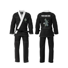Premium Custom Black BJJ Kimono | Inner Graphic Lining + Name Customization