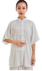 Linen Martial Arts Tai Chi Uniform Kung Fu Wingchun Suit Short Sleeves Outfit