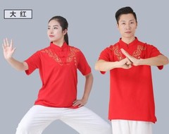 New Chinese Cotton Tai Chi Tops Kung Fu Wushu Martial Arts T-shirt Unisex Summer