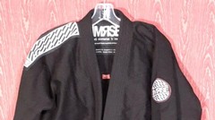 IMRSE Black Flow Fuji Kimono Black Pants 2 Piece Set Jiu Jitsu Adult Size A-1L