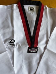 Size 5 (190) White Taekwondo Uniform with Red/Black Trimmed